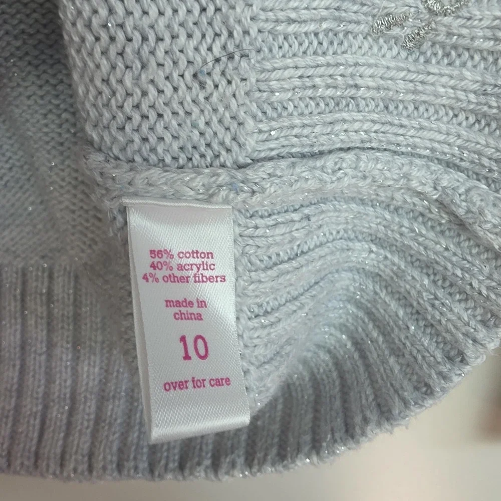 Justice Hooded Sweater Girls Size 10 Gray/Blue/Green Sequins Long Sleeves